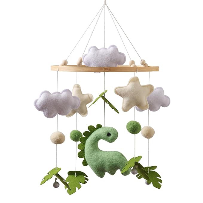 Baby Mobile for Crib – Handmade Hanging Felt Nursery Mobile – Fits Most Crib Arms – Gender-Neutral Boho Nursery Decor & Baby Gift