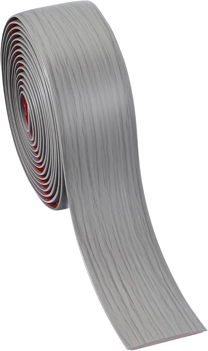 PATIKIL Self Adhesive Floor Transition Strip 10 ft x 2" Vinyl Flat Divider Flooring for Joining Floor Gaps Carpet Transition Floor Tiles, New Gray Wood Grain