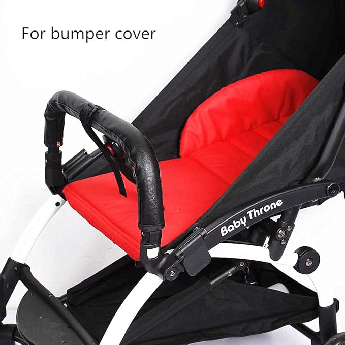 MINILUJIA Baby Stroller Armrest Bumper Handlebar Sleeve Cover Universal Handle Cover DustProof Protect PU Leather Case with Removable Zipper Black