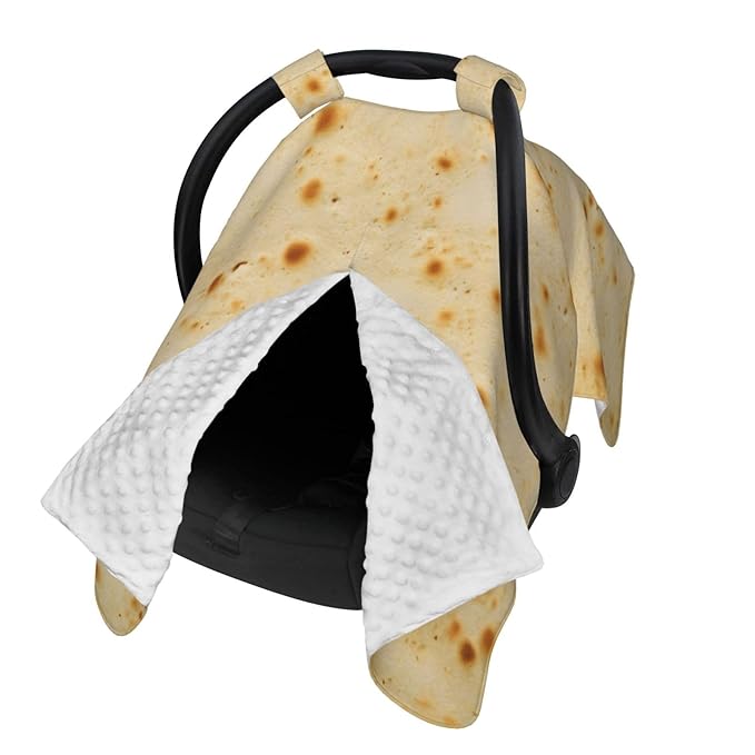 Burrito Taco Tortilla Car Seat Cover Baby Stuff Western Infant Carseat Covers Baby Girl Highland Car Seat Canopy Boy Winter Multi Use Nursing Cover for Newborn Carseat Canopy Nursing Covers