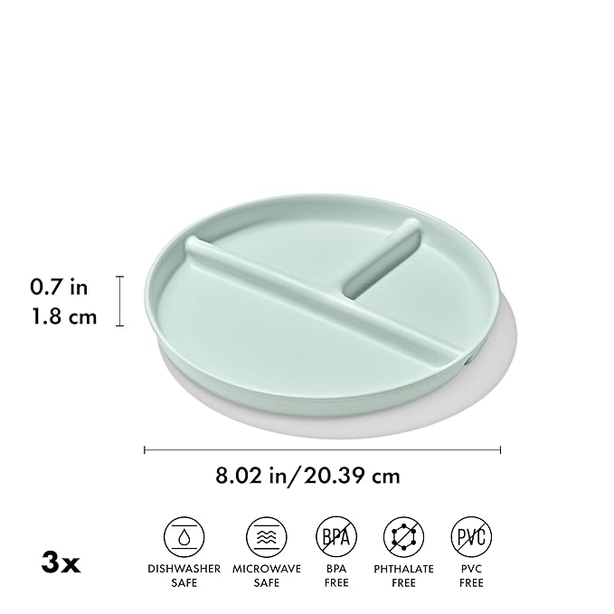 OXO Tot Stackable Divided Plates Set - 3pk - Light