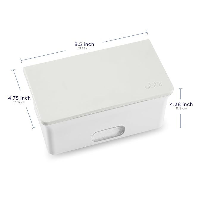 Ubbi Baby Wipes Dispenser with Weighted Plate and Secure Seal, Nursery and Baby Registry Essential to Keep Wipes Fresh, Oat