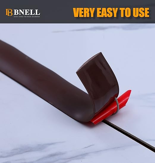 Bnell Floor Transition Strip Floor Cover Strips Self Adhesive Flooring Transitions Laminate Floor Strip Vinyl Floor Flat Divider Strip for for Joining Floor Gaps (3.28FT,1.57in, Coffee)