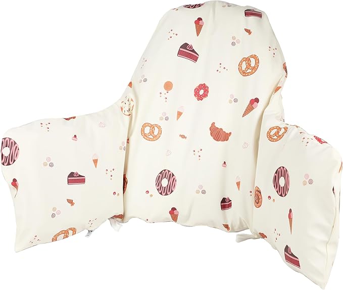 High Chair Cushion with Cover Pad for IKEA Antilop Babies Toddlers Inflatable & Reversible Built-in Inflatable Cushion