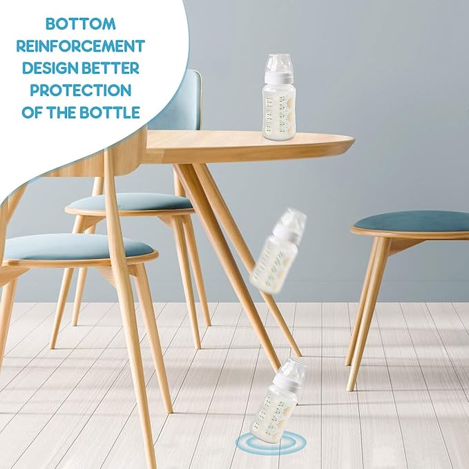 8 Pcs Milk Bottle Sleeves Pigeon Supplies Silicone Bottle Cover Feeding Glass Covers Glass Sleeves Nursery Feeding Baby White Anti-Fall