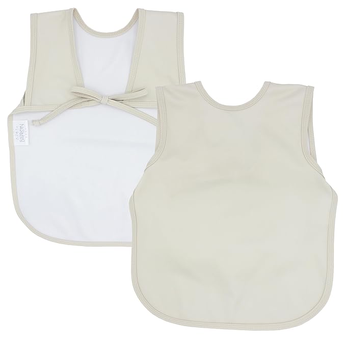 BapronBaby Minimalist Champagne Bapron - No Neck Tie Safer Bib for Baby & Toddler - Soft Waterproof Stain Resistant - Machine Washable - Sz Preschool 3-5yrs