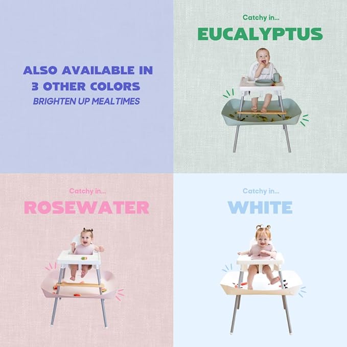 CATCHY -Food Catcher-Compatible with IKEA Antilop High Chair + 12 Other High Chairs- Highchair Sold Separately -Baby & Toddler Food & Mess Catcher-Premium Linen Inspired - Under High Chair Accessory