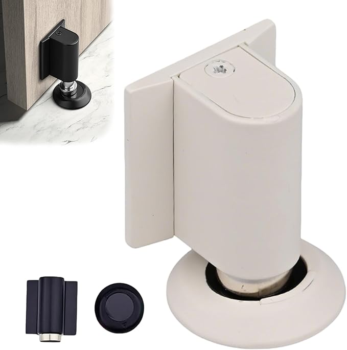 Door Wedge Stopper - 2026 New Magnetic Door Stopper,for Bottom of Door Drill-Free Invisible Indoor Doorstopper, Front Door Stopper Stent, Keeps Door Open Long-Term (Beige 1PC)