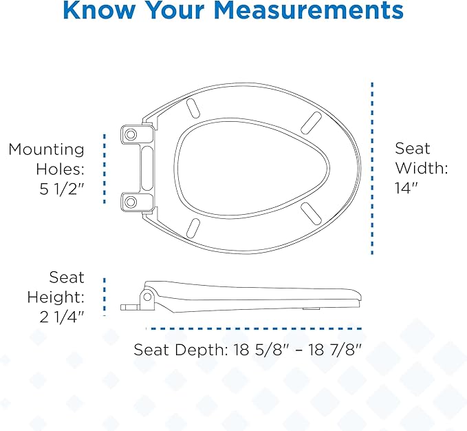 Gerber Elongated Toilet Seat with Cover, Soft Close, No Slam, Quick & Easy Install, Heavy-Duty Plastic, Adjustable Fit for Standard Elongated Toilets, Durable & Fade-Resistant, White G0099213