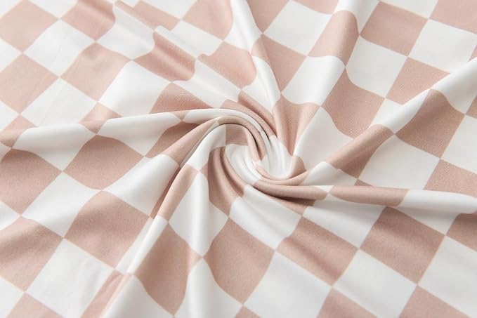 Little Jump Multi-use Baby Carseat Cover, Breathable Nursing Cover, High Stretchy Infant Carseat Canopy, Stroller Cover, Car Seat Covers for Bbies, Boys & Girls (Cream Checkered)