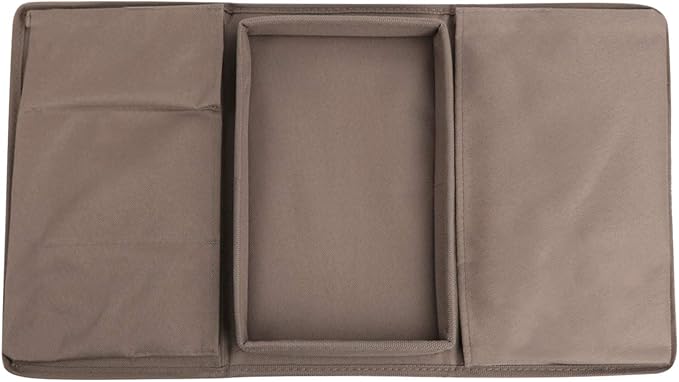 Brown Classic Functional Sofa Caddy Bedside Organizer with 8 Pockets TV Remote Holder Bed Storage Pocket Bag for Cellphone Tablet Notepad Book Magazines DVD Glasses