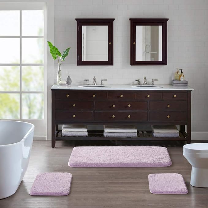 Suchtale Large Bathroom Rug Extra Soft and Absorbent Shaggy Bathroom Mat (24 x 40, Lavender) Machine Washable Microfiber Bath Mat for Bath, Non Slip Bath Mat, Bath Floor Mats Rubber Back