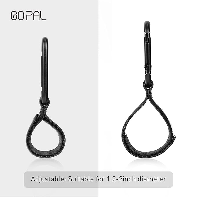 Go Pal 2 Pack Stroller Hooks for Bags, Baby Stroller Clips and Hooks Carry 33lbs Per Stroller Hook, Adjustable Stroller Carabiner Clip for UPPAbaby, DOONA, Baby Jogger, Britax, Chicco
