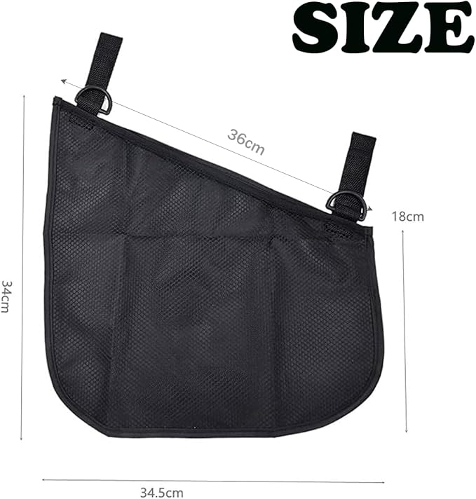 Alovexiong 2 Pack Universal Stroller Organizer Bag, Side Sling Cargo Stroller Net, Non-Slip and Adjustable Straps Storage Mesh Bag for Baby Accessories, Mesh Cargo Net for Stroller Storage - Black