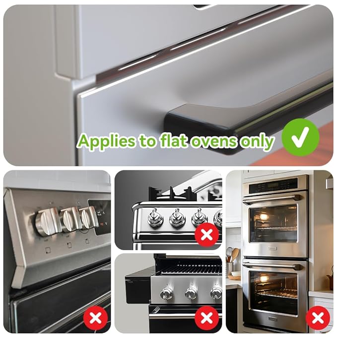 Mom's Choice Gold Awards Winner - SAFELON 1 Pcs Baby Safety Oven Door Lock, Double Button Oven Lock for Kitchen Safety (Black)