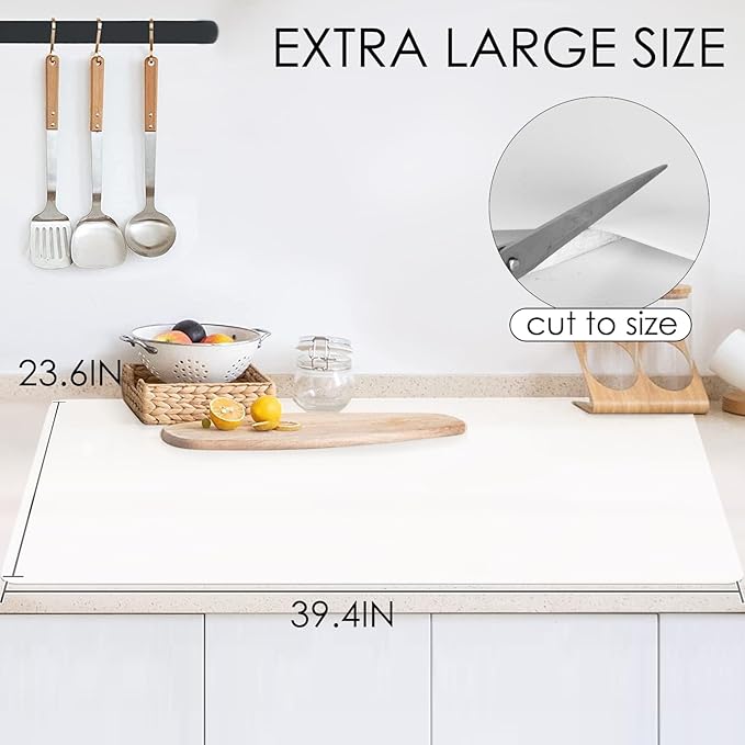 Extra Large Silicone Mat for Kitchen Counter 39.4"x23.6" Silicone Table Mat for Resin Workbench Mat Heat Resistant Mat Coffee Bar Mats, Translucent Thick 2mm Extra Large Quartz Countertop Protector
