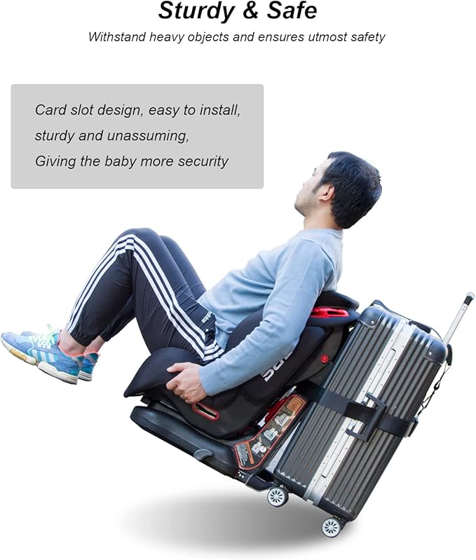 MoBearer Car Seat Travel Belt to Suitcase,Car Seat Travel Strap to Convert Kid Car Seat and Carry-on Luggage into an Airport Car Seat Stroller,Safe Travel Solution for Transport
