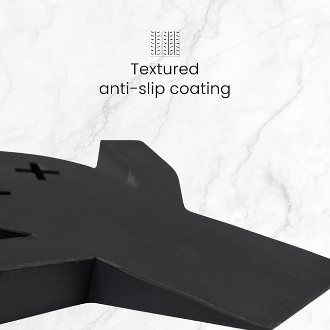 2-Pack Decorative Door Stoppers for Bottom of Doors (1") | Fun Cute Door Stop Cute Doors Stopper | Black Door Stops for Bottom of Door | Large Doorstops Wedge | 1-Inch High | 2-Pack 'Flat Mates'