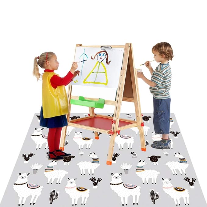 Baby Splat Mat for Under High Chair, 51 x 51 Inch Splash Mat, Waterproof and Washable Spill Mat, Anti-Slip Floor Protector