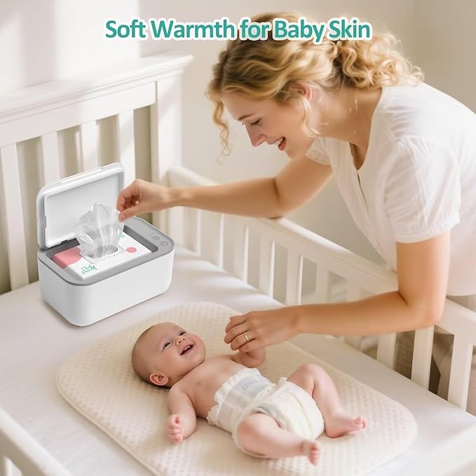 Chefhandy Baby Wipe Warmer, 3-Level Temperature Control, Silent & Even Heating, Large Capacity Wipes Dispenser for Babies & Adults, White