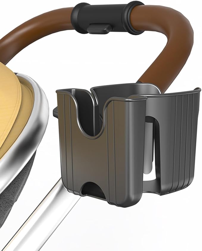 2-in-1 Universal Cup and Phone Holder for Uppababy Nuna Doona Strollers, Bikes, Wheelchairs, Walkers, Scooters - Adjustable Drink Holder
