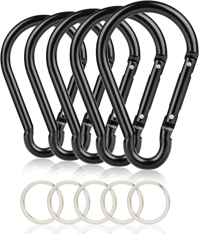 Carabiner Caribeaner Clip,Extra Large 4" Aluminum Carabeaner Keychain Hook,Spring Snap Key Chain Clip