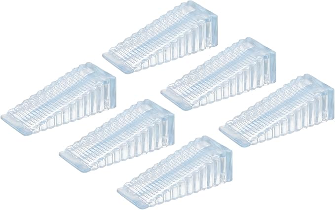 uxcell 6 Pcs Door Stoppers for Bottom of Door, 28mm/1.10 Inch Door Stops, Rubber Door Stopper Wedge Anti Slip, Window Stopper Door Stackable, Clear