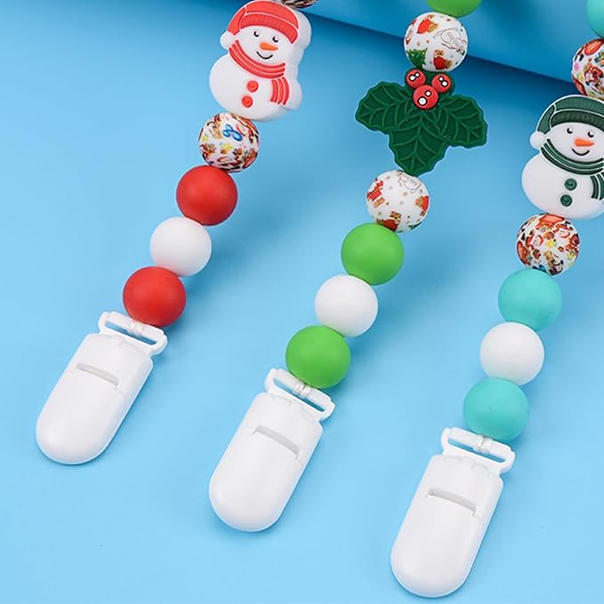 Langmeil 50pack 15mmRibbon Pacifier Plastic Suspender Clips for DIY Teething Toys Baby Blankets Dummy Bib Leash, White
