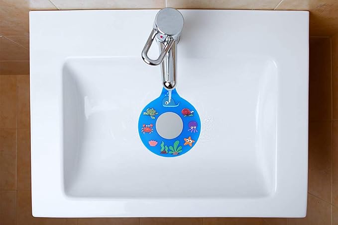 WSZCML Bathtub Drain Stopper, Silicone Tub Stopper Plug, Universal Bath Drain Cover, Kids Tots Babies Gift (Blue Turtle)