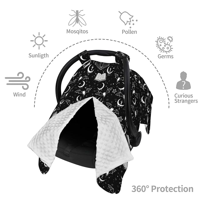 Gothic Car Seat Cover Baby Stuff Western Infant Carseat Covers Baby Girl Highland Car Seat Canopy Boy Winter Multi Use Nursing Cover for Newborn Carseat Canopy Nursing Covers Newborn Shower Gift