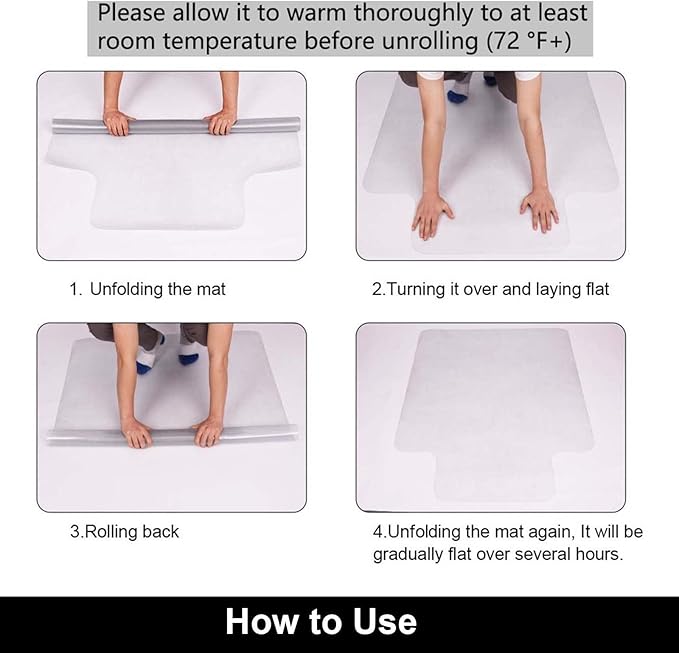 AiBOB Office Chair Mat for Hardwood Floor, 36 X 48 inches, Hard Floor Chair Mats Under Computer Desk, Easy Glide for Rolling Chairs