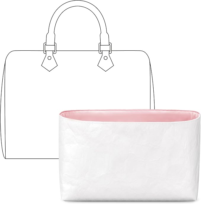 Purse Organizer Insert for LV Speedy25 Handbag, Custom Fit Inside Premium Rose Sakura Lightweight WaterResistant Tote Bag Insert with Cup Holder Accessories