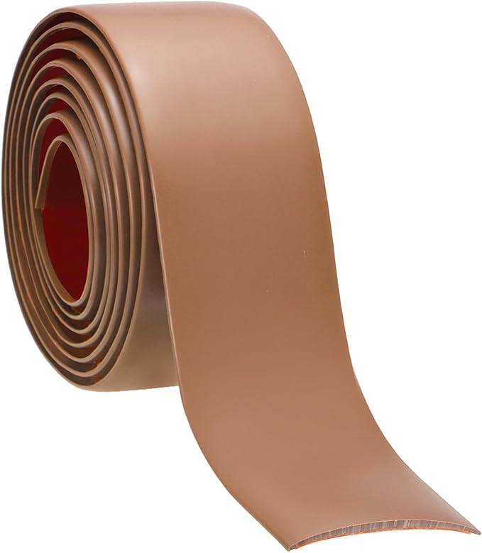 PATIKIL Self Adhesive Floor Transition Strip 20 ft x 1.6" Vinyl Flat Divider Flooring for Joining Floor Gaps Carpet Transition Floor Tiles, Brown