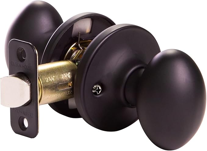 Design House 779173 Egg Passage Hall and Closet Door Knob Matte Black