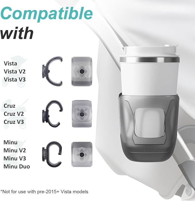 Stroller Cup Holder, Baby Cup Holder Compatible with UPPAbaby Vista, Cruz and Minu Strollers – Fits Most Cup Sizes, Quick-Release Design, 1 Pack