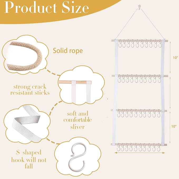 YOcity Headband Holder for Girls Baby Head Bands Hair Accessories Organizer Storage Wall Hanging Decor for Nursery Toddler Girls Room(White)