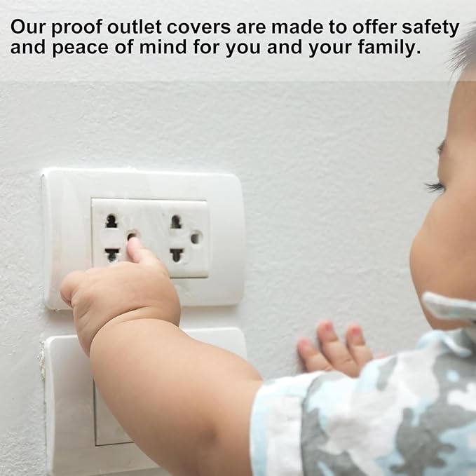 MECCANIXITY 20 Pack Outlet Covers Proofing, Plug Covers Easy Installation Electric Plug Protectors Safety Socket Cover Plugs Protector Black