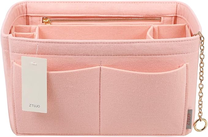 Purse Organizer Insert, Felt Purse Organizer with Zipper and Sewn Bottom Insert, Fit Speedy Neverfull Graceful,6 Sizes