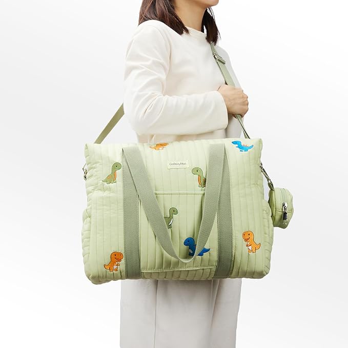 GOBABYMART 3pc Diaper Bag Tote Set, Hospital Bag for Labor & Delivery, Maternity Travel Bag with Changing Pad & Pacifier Case