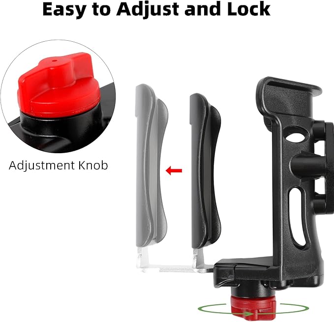 FPN Motorcycle Cup Holder, Upgraded Adjustable Angle Drink Holder for Large Water Bottles (2.36" to 3.54" Dia), Universal Water Bottle Holder for Bike Scooter Boat Stroller Golf Push Cart Wheelchair