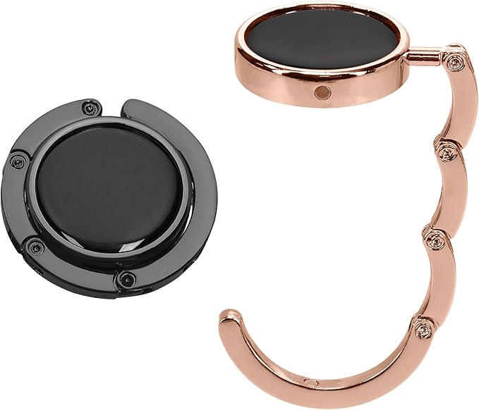kwmobile Purse Hanger for Table (Set of 2) - Purse Hook for Table - Folding Handbag Hanger - Portable Bag Holder
