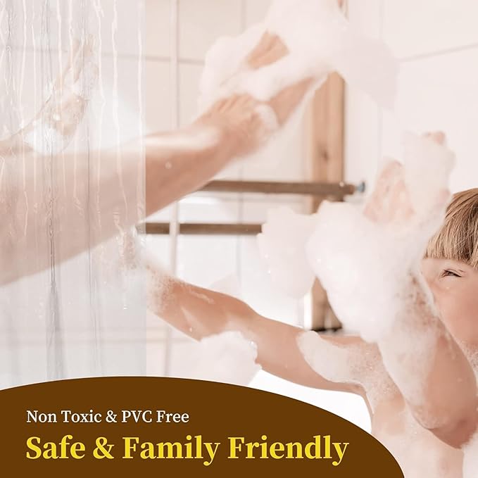 Barossa Design 60" x 72" Frosted Shower Curtain Liner with 3 Magnets - Waterproof PEVA Shower Liner for Bathroom Stall, PVC Free, Metal Grommets - Frost, 60x72