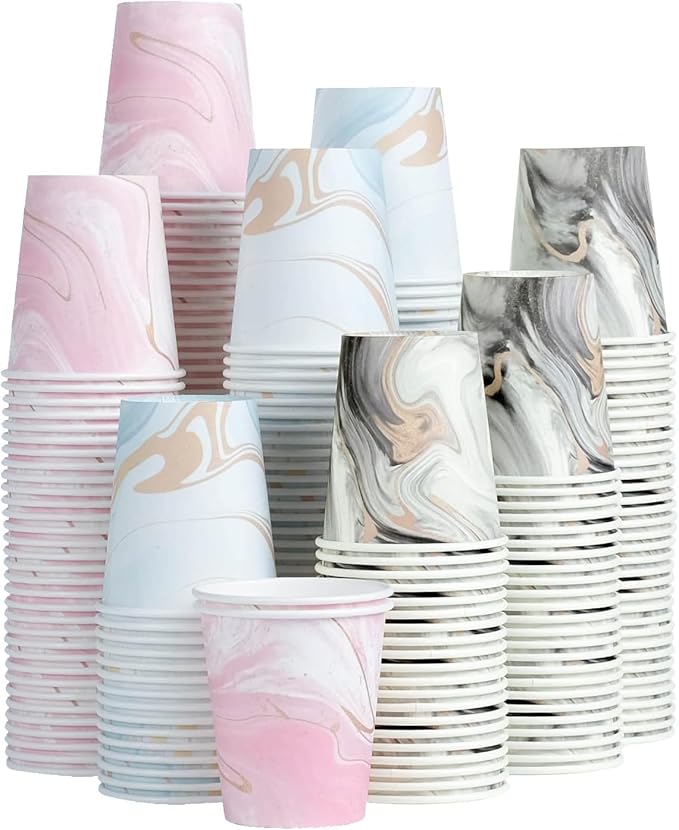 Huifany 300 Pack 5 oz Paper Cups, Disposable Bathroom Cups, Colorful Mouthwash Cups, Small Disposable Paper Cups, Mini Cup for Party, Picnic, BBQ, Travel and Event