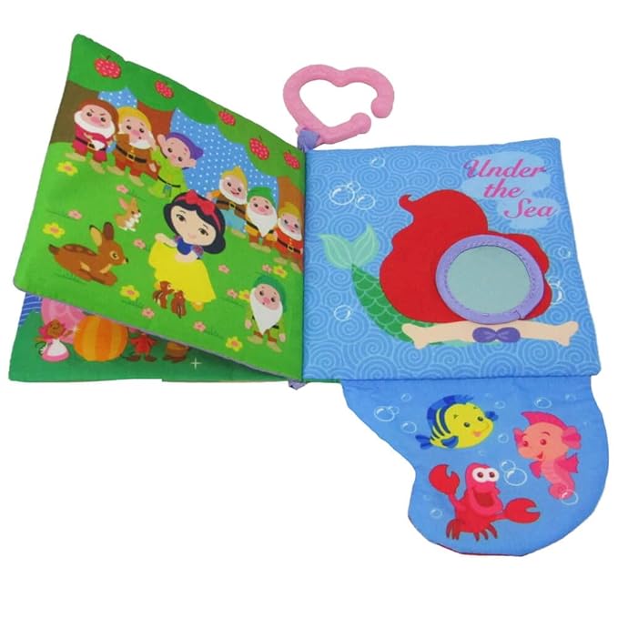 KIDS PREFERRED Disney Baby - Disney Princess Soft Book with Teether Toy & Crinke Pages - Picture Book for Newborns