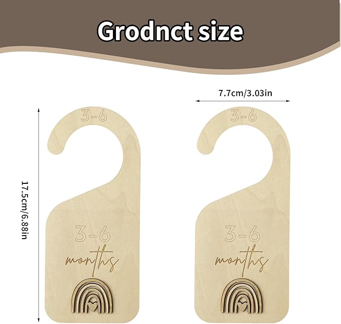 Baby Closet Dividers,Baby Clothes Dividers for Closet,Nursery Decor Storage Hangers Organizer,Sided Organizer for Newborn to 24 Months Clothes Wooden Nursery Decor Hanger Organize Room (Rainbow)