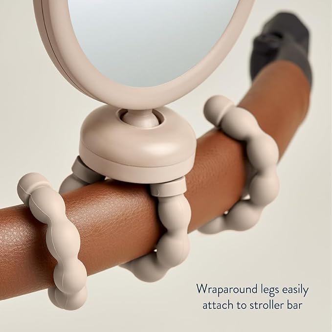 Itzy Ritzy Stroller Accessory - Features 360 Degree Swivel Design, Tilting & Flexible, Easy-Attach Wraparound Legs (Bear) - Stroller Mirror
