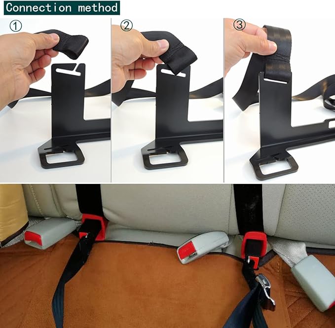 Shkalacar Car Child Seat Restraint Anchor Mounting Kit, Cars Seat Mount Bracket Universal Steel Latch for ISOFIX Belt Connector Seat Belt Bracket Latch
