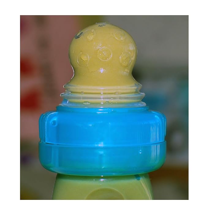 Nuby EZ Squee-Z Silicone Self Feeding Baby Food Dispenser, 1 Count (Pack of 1) - Aqua/Pink/Green, Colors May Vary