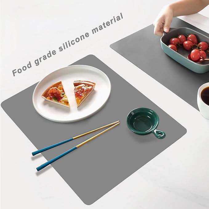 Silicone Placemats, Food-Grade Non-Slip Waterproof, Dining, Countertop Protector, Kitchen Counter Mat, Heat Resistant, Baking mat Dishwasher Safe