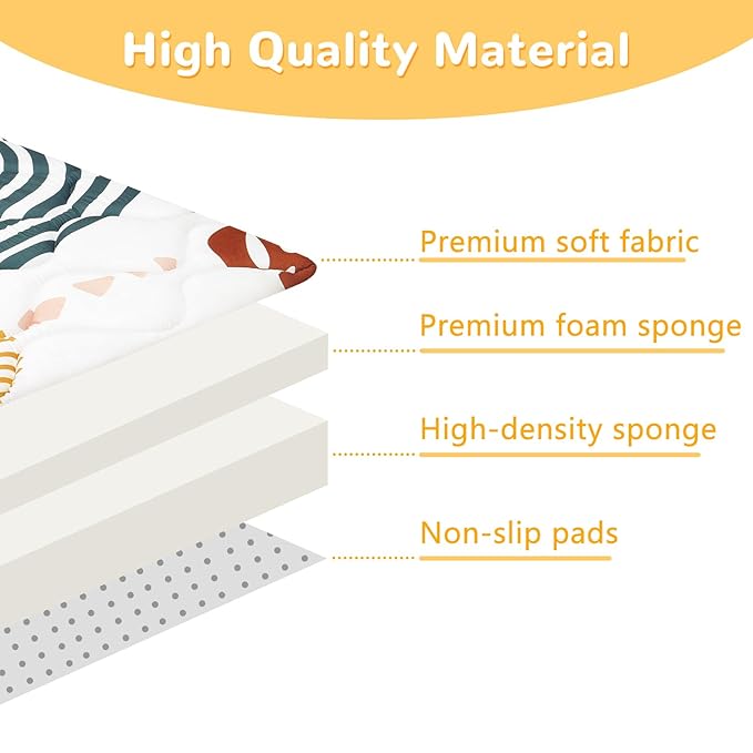 Baby Play Mat for Floor 50 * 50 inch, Extra Thick Soft Cushioning Foam Mat for Kids, Non Slip & Washable Crawling Mat for Toddler, Padded Play Mat for Baby Tummy Time